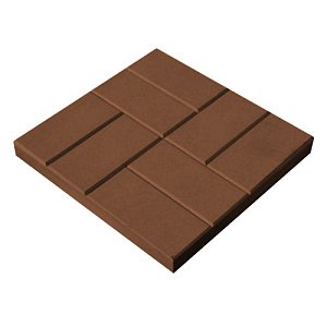 Тротуарная плитка А-строй Квадрат 300x300х50 8 кирпичей коричневая – 1