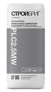 Штукатурка цементно-известковая Стройбриг Танилит PLC 2.5 MW 25 кг – 1