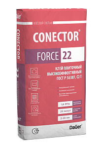 Клей плиточный высокоэффективный 25 кг CONECTOR® FORCE 22 – 1