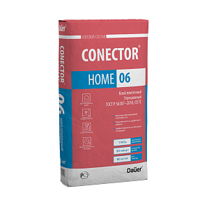 Плиточный клей для керамогранита и декор.камня CONECTOR* HOME 06 DAUER Улучшенный 25 кг – 1