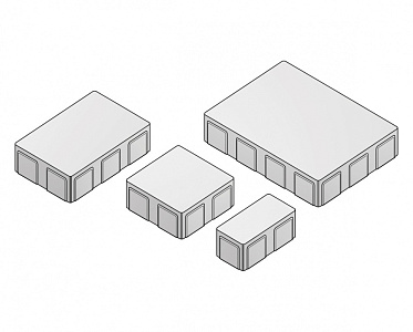 Тротуарная плитка 342 МЗ Серия "Бавария" 280/210/140*210/140/70*60 Белая – 2