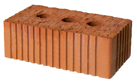 Кирпич строительный полнотелый с тех.пустотами полуторный М-200 рифленый Каширский кирпич – 1