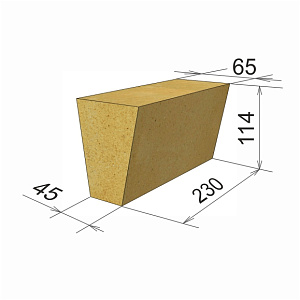 Кирпич шамотный огнеупорный клиновой ребровой 230*114*65*45 ША-45 гладкий – 2